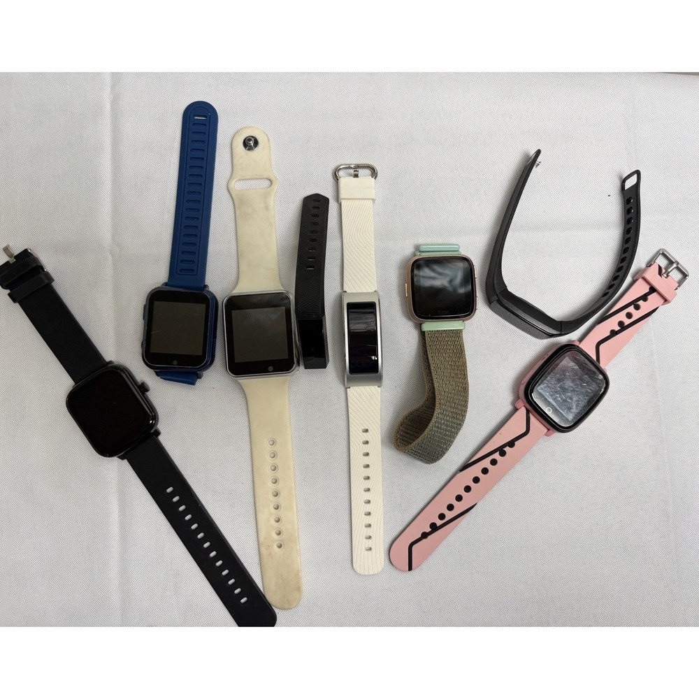 Lot of 8 Fitness Trackers Kid Smart Watches Parts Repair Untested